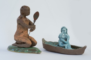 Paddleboarder, mother and child
